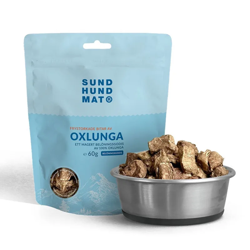 Kundfavorit - Sund Hundmat Frystorkad Oxlunga 60g