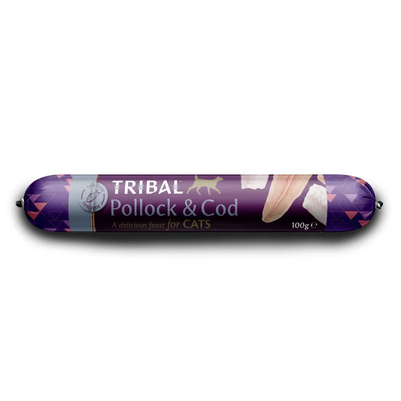 Tribal Cat Pollock & Cod Sausage Kattfoder 100 g | Rabatter