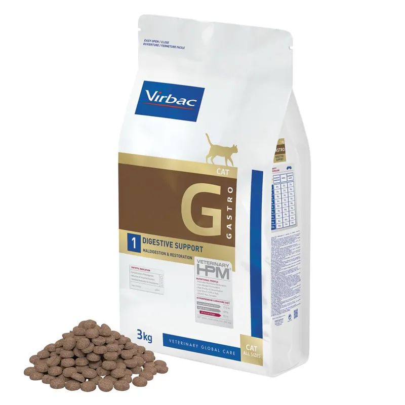 Ny produkt | Virbac HPM Cat G1 Gastro Digestive Support Veterinärfoder till Katt