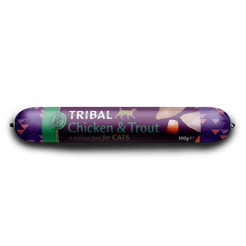Nytt hos oss - Tribal Cat Chicken & Trout Sausage Kattfoder 100 g