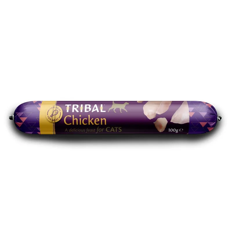 Kundernas favorit - Tribal Cat Chicken Sausage Kattfoder 100 g