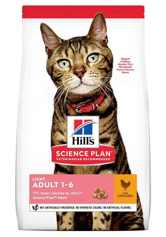 Torrfoder Hills Science Plan Katt Vuxen Light Kyckling 10 kg | Beställ nu