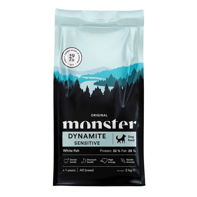 Kanonerbjudande - Monster Original Dog Adult Dynamite Sensitive White Fish Torrfoder till Hund