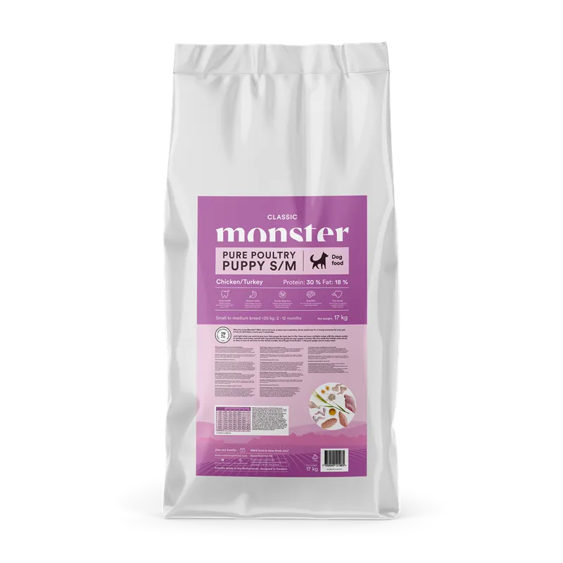 Monster Dog Classic Puppy Pure Poultry S/M 17 kg | Nytt i webbutiken