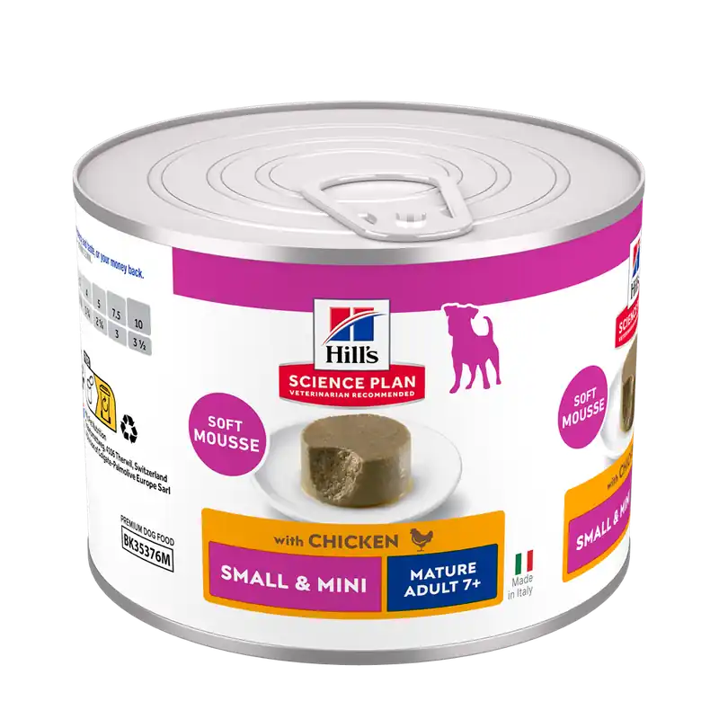 Hills Science Plan Canine Mature Mousse Small & Mini Chicken 12x200g | Precis tillagt
