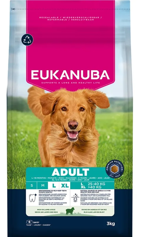 Eukanuba Dog Adult Large Lamb & Rice 3 kg - Precis inkommet
