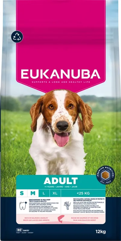 Toppsäljare | Eukanuba Dog Adult Small/Medium Salmon & Barley 12 kg