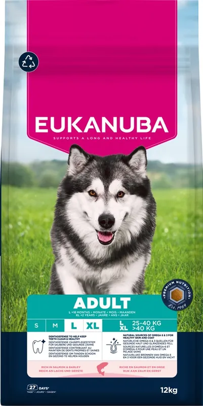 Ny lansering | Eukanuba Dog Adult Large Salmon & Barley 12 kg