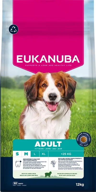 Eukanuba Dog Adult Small & Medium Lamb & Rice 12 kg | Kanonerbjudande