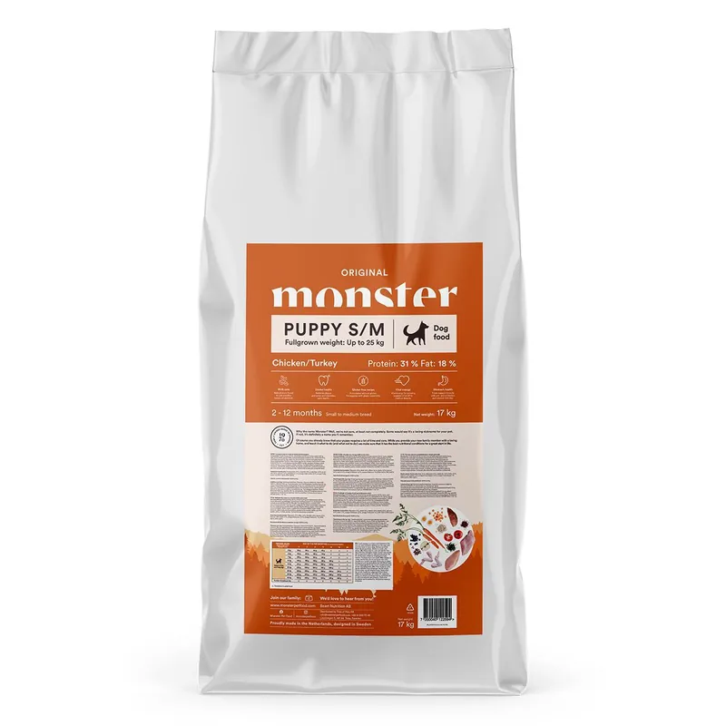 Monster Dog Puppy Small & Medium Chicken & Turkey - Nytt i sortimentet