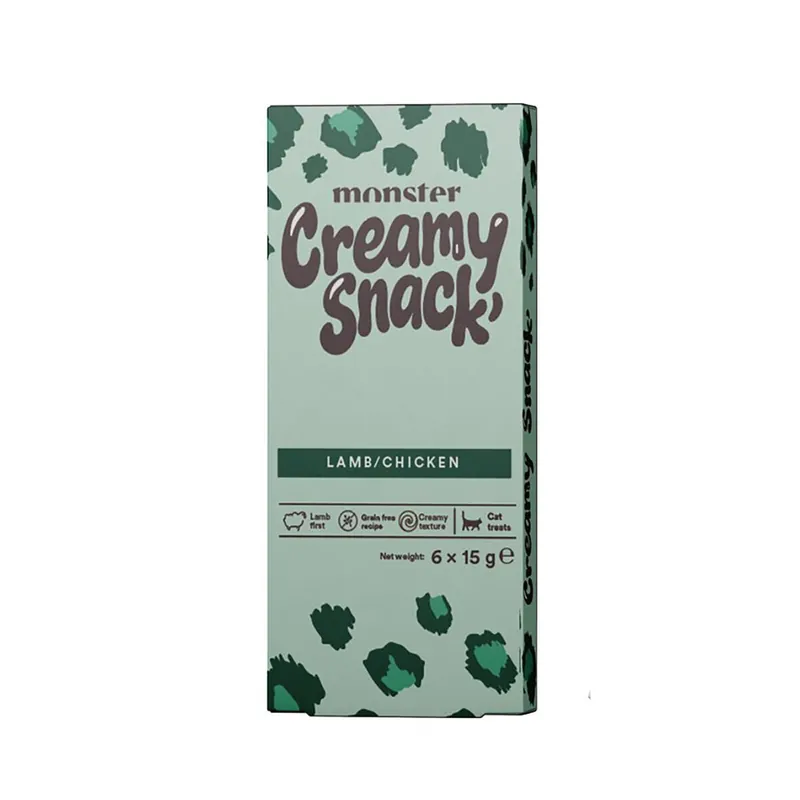 Monster Cat Creamy Snack Lamb & Chicken Flytande Kattgodis 6 x 15 g | Beställ idag