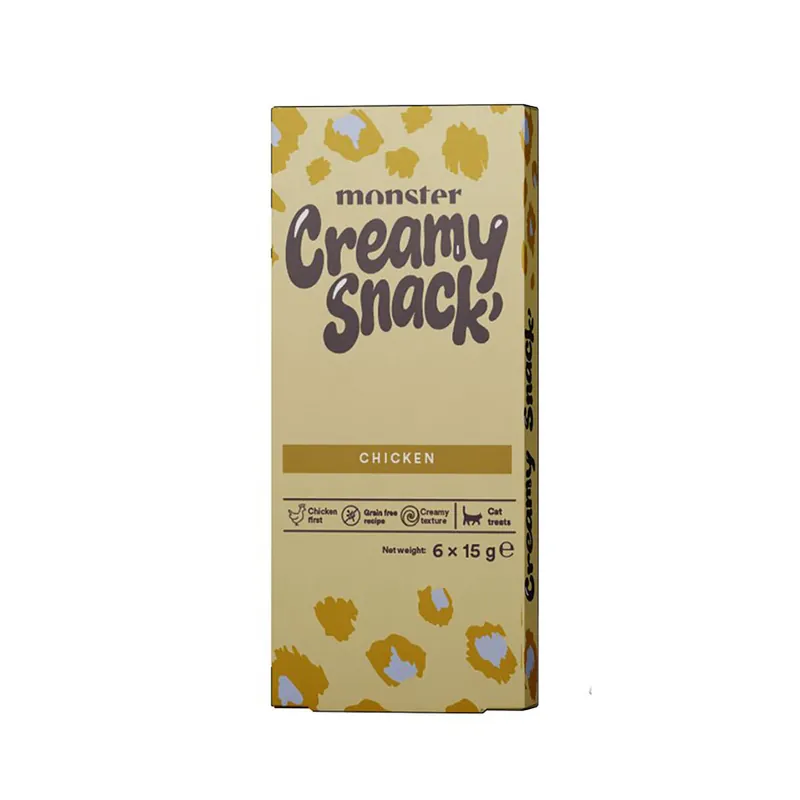 Monster Cat Creamy Snack Chicken Flytande Kattgodis 6 x 15 g - Gratis retur