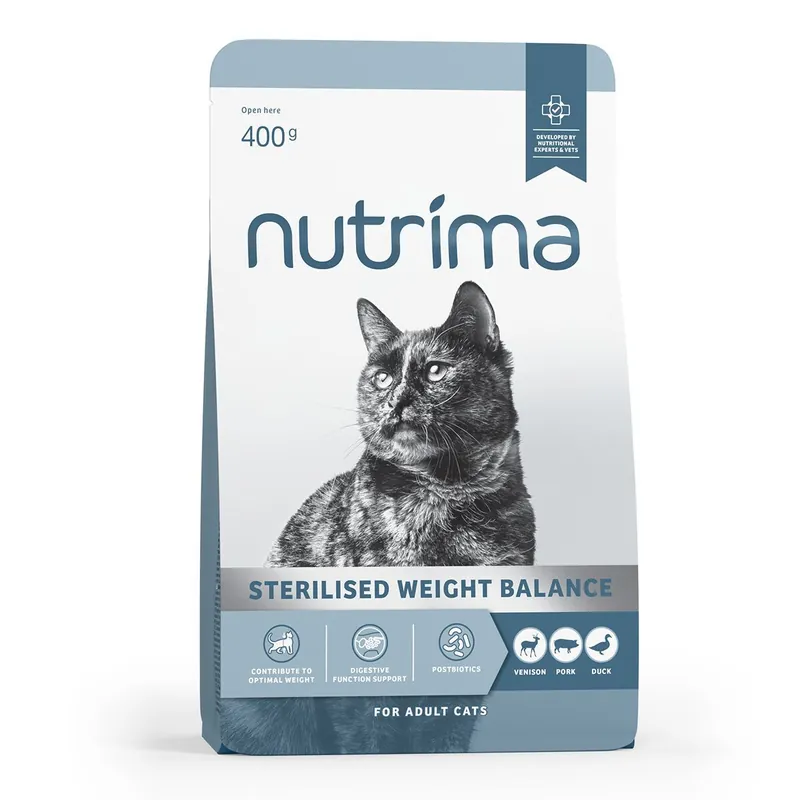 Nutrima Cat Adult Sterilised Weight Balance Venison, Pork & Duck Torrfoder till Katt - Rekommenderas