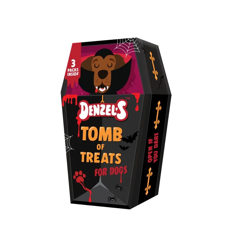 Rabatter - Denzel’s Halloween Tomb of Treats Presentask till Hund 140 g