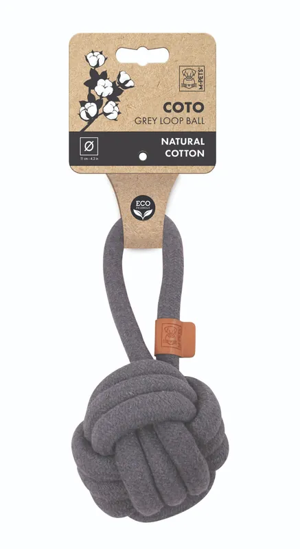 Hundleksak Loop Ball Grey - 11 cm | Riktigt fynd