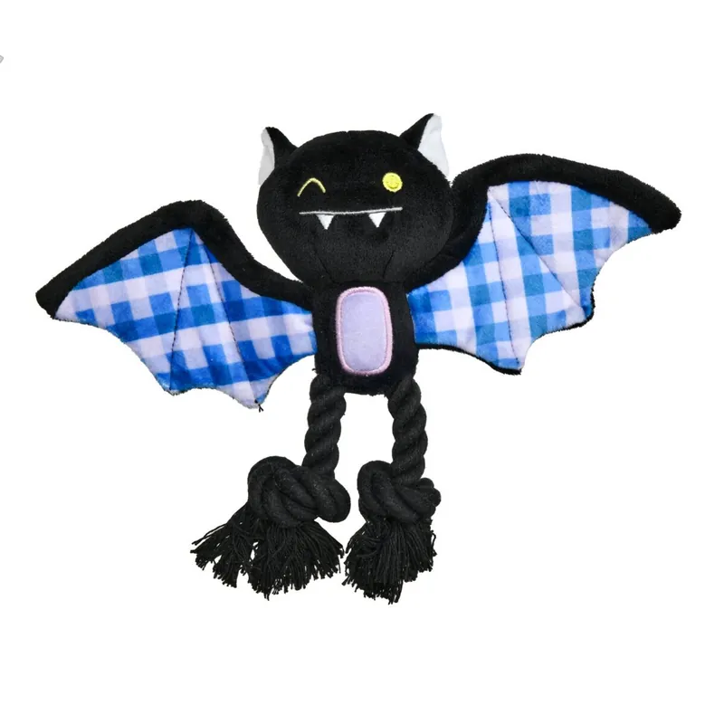 Nedsatt pris - Little&Bigger Happy Halloween Fladdermus med Rep Hundleksak 20 cm