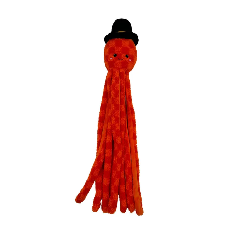 Bark-A-Boo Pumpkin Spice Rutig Bläckfisk Hundleksak 80 cm | Extra rabatt