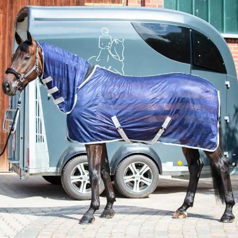 Transporttäcke Stripe PLUS – navy (silver) 145 cm - Superpris
