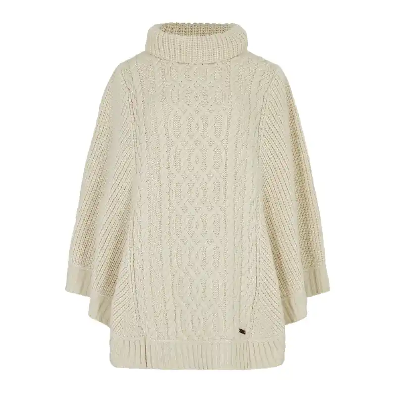 Försäljningssuccé - Kilronan Stickad Poncho – Cream