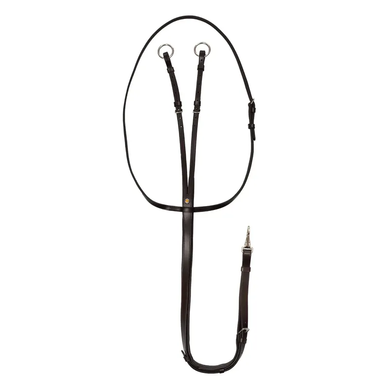 Topprodukt - Martingal för häst i läder Equestro Silver Fitting