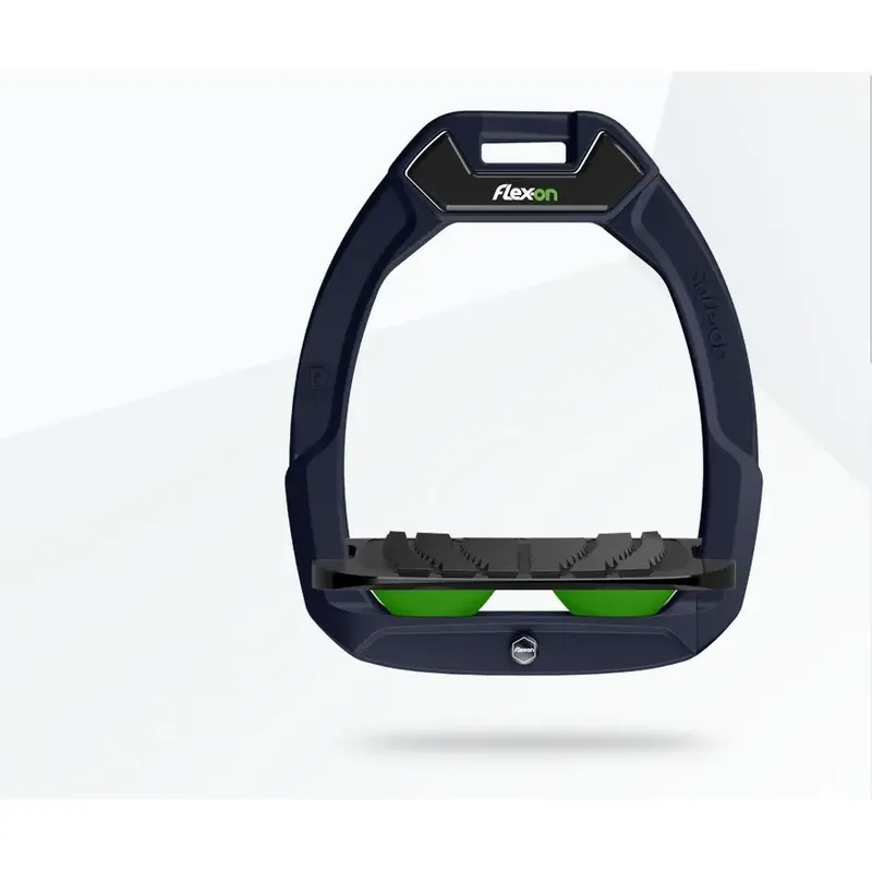 Prissänkt - Säkerhetsstigbyglar Vinklad Grip Aluminium/Svart/Grön Flex-On Safe-On