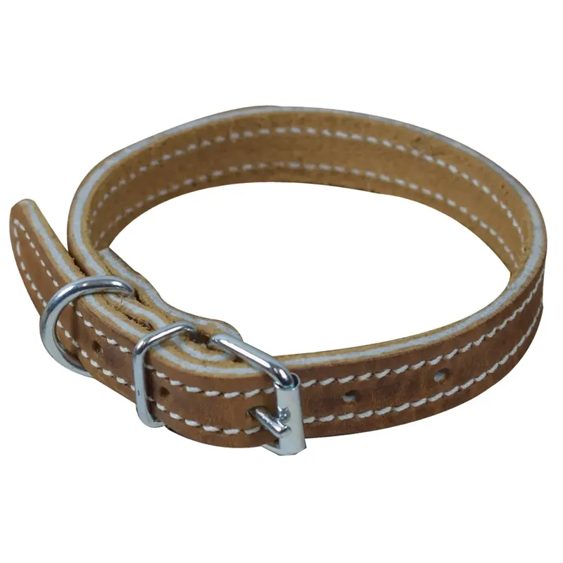 Hundhalsband i kromat läder med söm Ronzon Legend | Försäljningssuccé