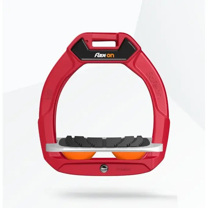Prisnedsättning | Säkerhetsstigbyglar Ridning Lutande Grip Röd/Grå/Orange Barn Flex-On Safe-On