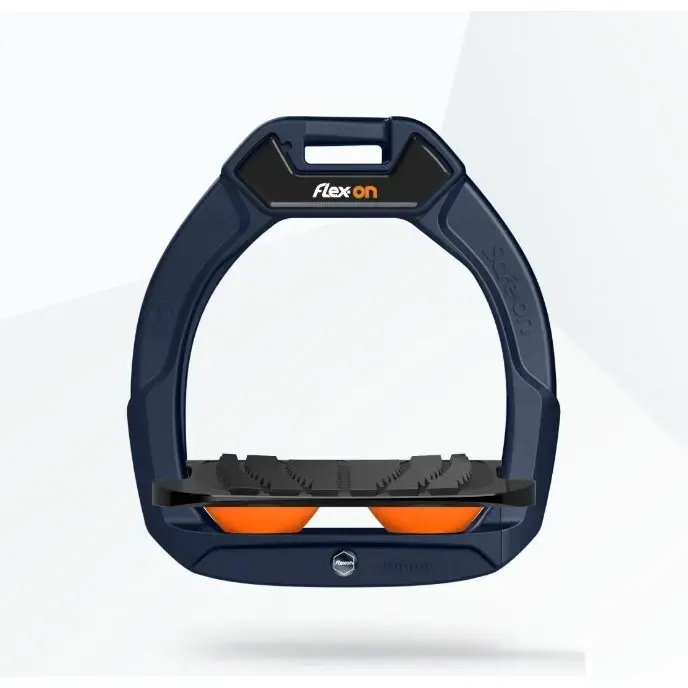 Säkerhetsstigbyglar Ridning Lutad Grip Marin/Svart/Orange Barn Flex-On Safe-On | Kanonerbjudande