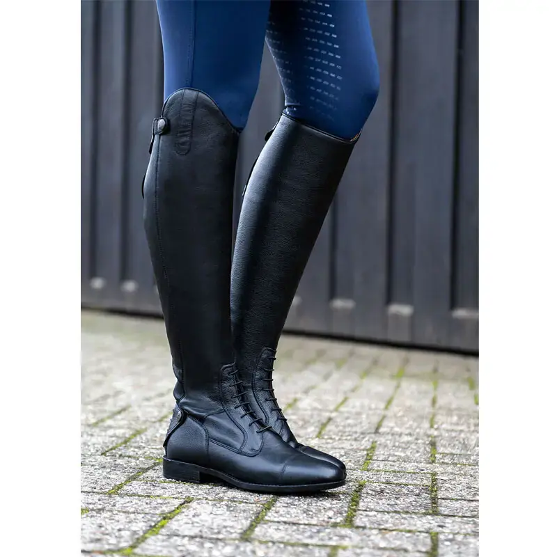 Ridstövlar i läder HKM Titanium Style Short/Width XS | Spara mer