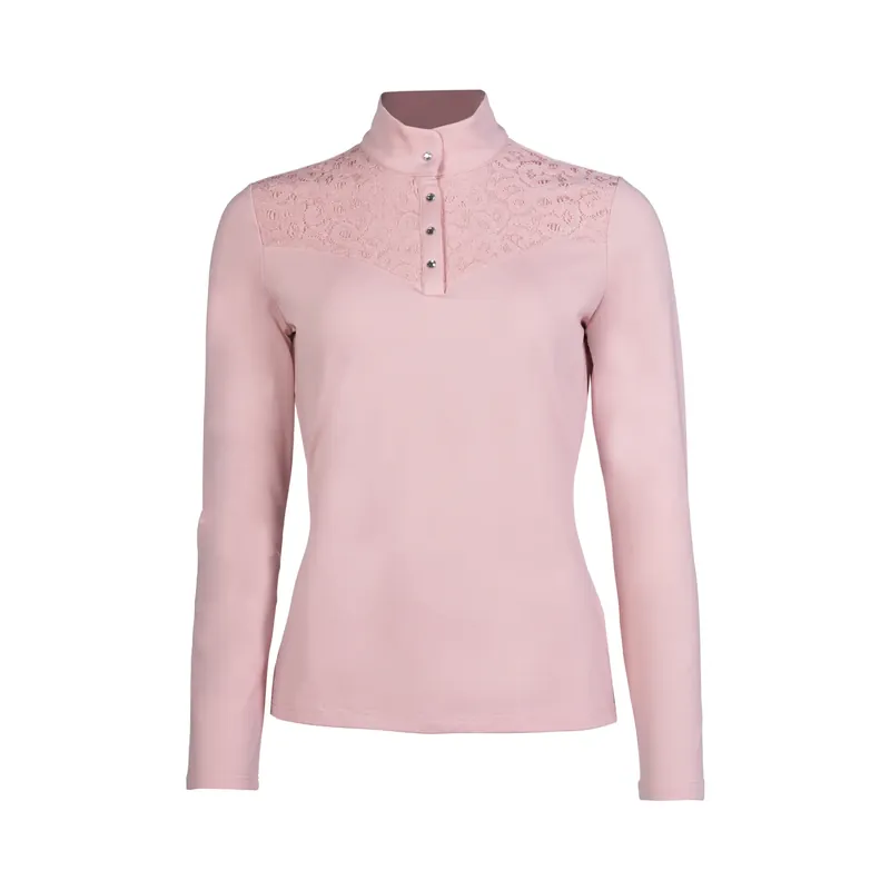 Långärmad ridpolo för damer HKM Berry Lace | Slutrea