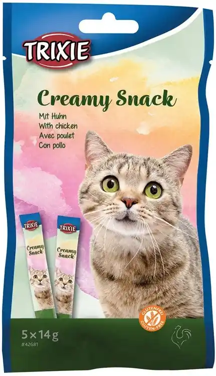 Mycket efterfrågad - Creamy Snack till katt - Kyckling 5 x 14g Trixie