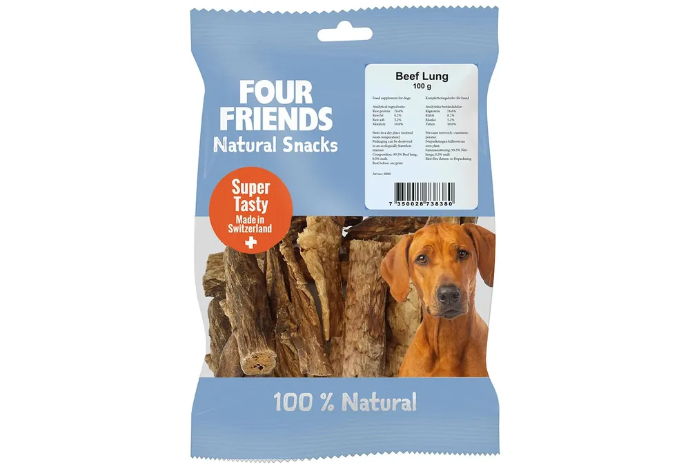 Nyligen tillagt - FourFriends Dog Natural Snacks Beef Lung 100g
