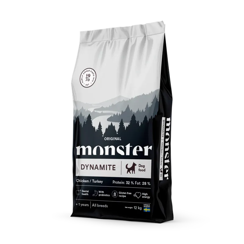 Mycket uppskattad | Monster Dog Original Dynamite Chicken/Turkey 12 kg