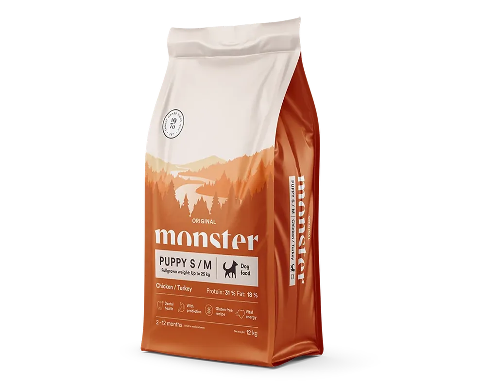 Monster Dog Original Puppy Chicken/Turkey S/M 12 kg | Tillverkarpris