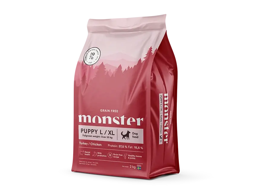 Endast idag - Monster Dog Grain Free Puppy L/XL Turkey/Chicken 2 kg