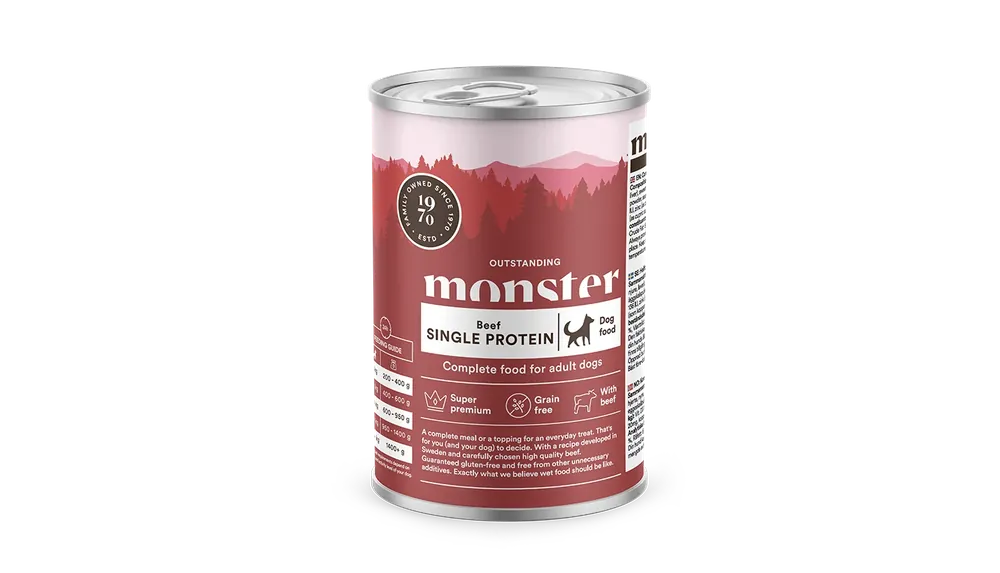 Monster Dog Adult Single Protein Beef 400 g - Missa inte