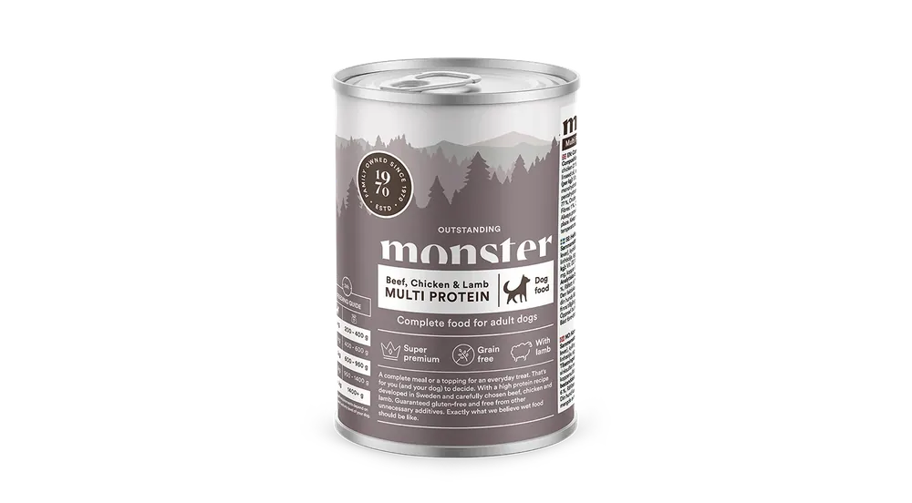 Kundfavorit | Monster Dog Multi Protein Beef, Chicken & Lamb 400 g