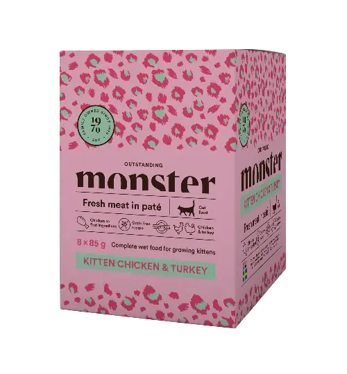 Monster Cat Pouches Kitten Chicken/Turkey 85 g (8-pack) - Bästsäljare