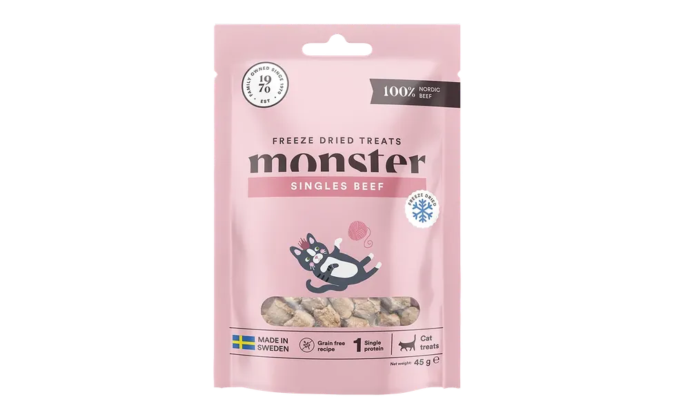 Monster Cat Freeze Dried Treats Single Beef 45g - Beställ direkt