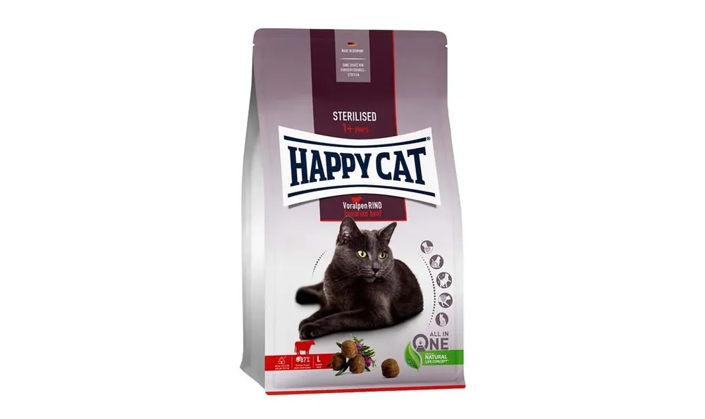Sista chansen - HappyCat Adult sterilised nötkött 4 kg