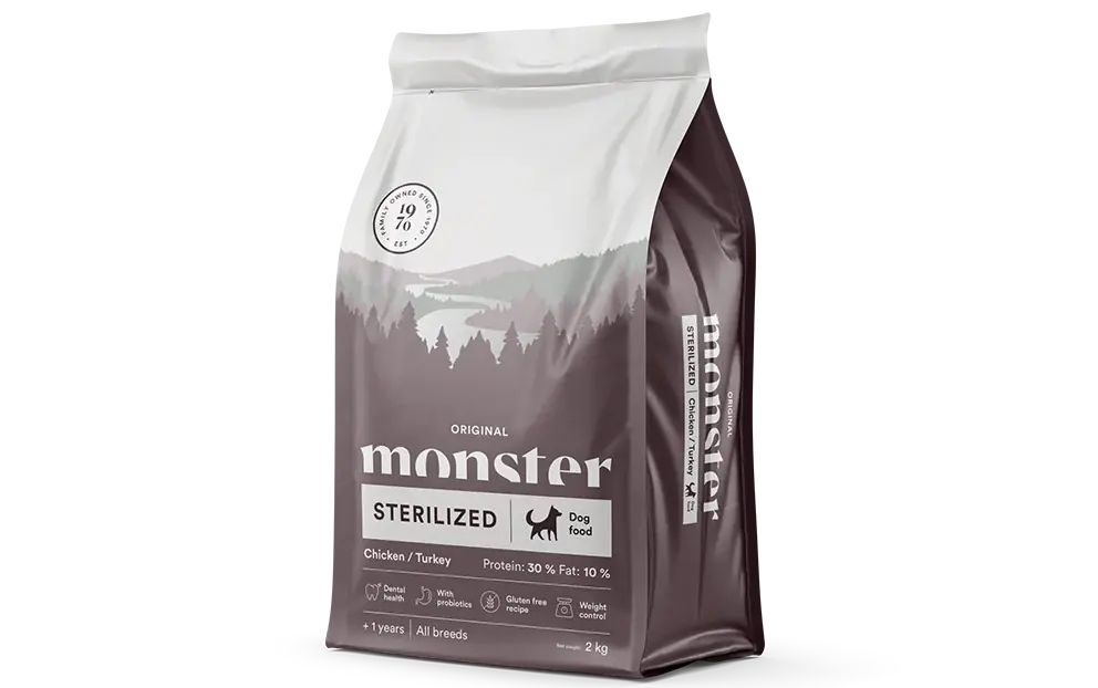 Nytt i webbutiken - Monster Dog Original Sterilized Chicken/Turkey 2 kg