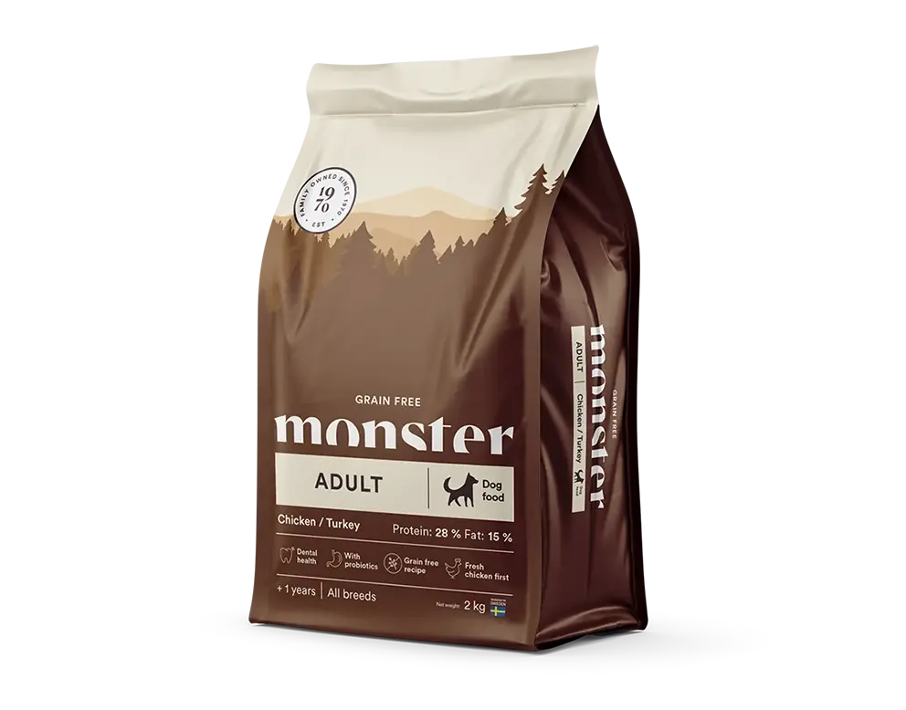 Monster Dog Grain Free Adult Chicken/Turkey 2 kg | Professionell kvalitet