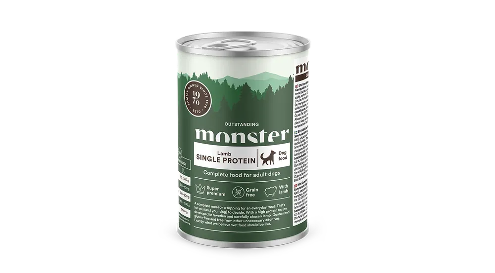 Monster Dog Adult Single Protein Lamb 400 g - Snabb leverans