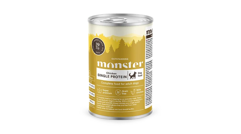 Monster Dog Adult Single Protein Chicken 400 g | Expressleverans