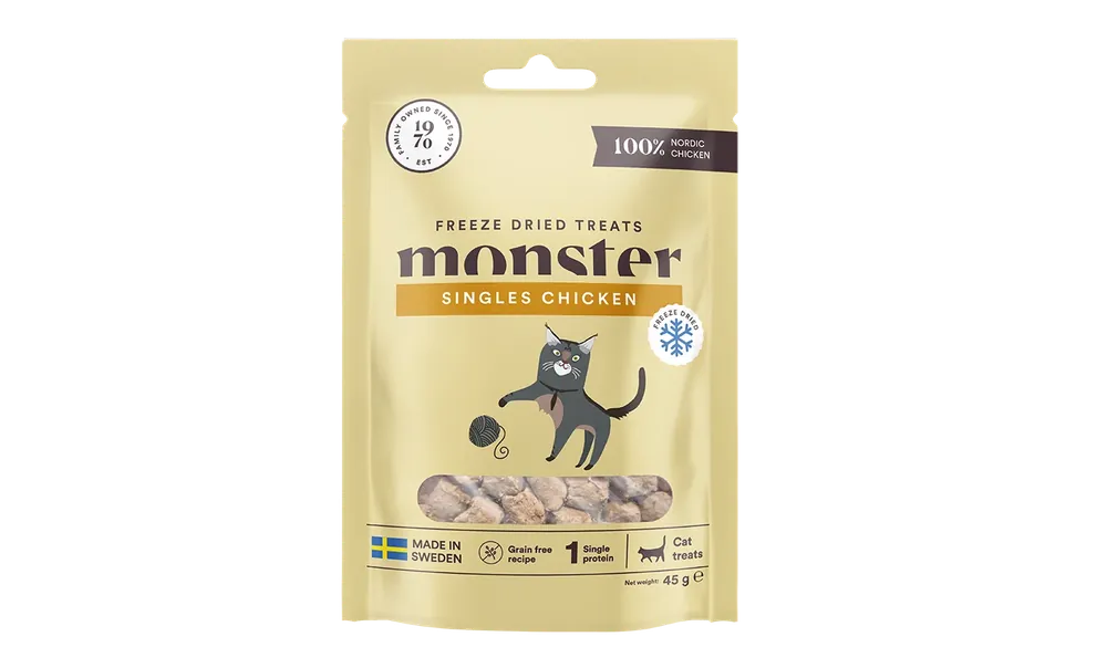 Skynda dig - Monster Cat Freeze Dried Treats Single Chicken 45 g