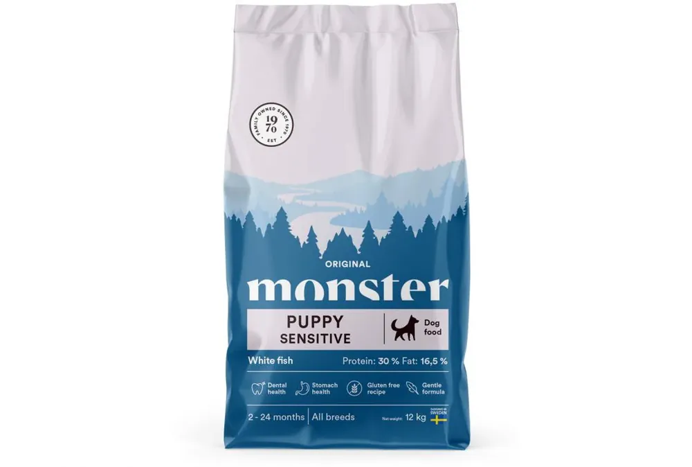 Kanonerbjudande | Monster Dog Original Puppy Sensitive White Fish 12 kg
