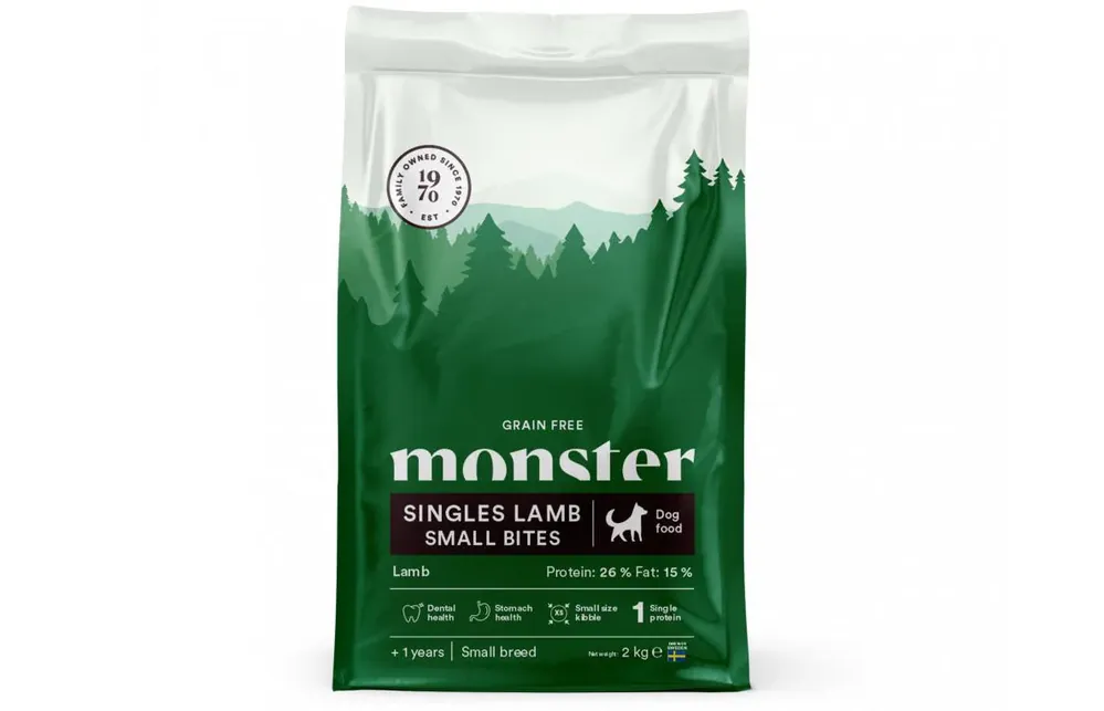 Endast denna vecka - Monster Dog Grain Free Singles Lamb Small Bites 2 kg