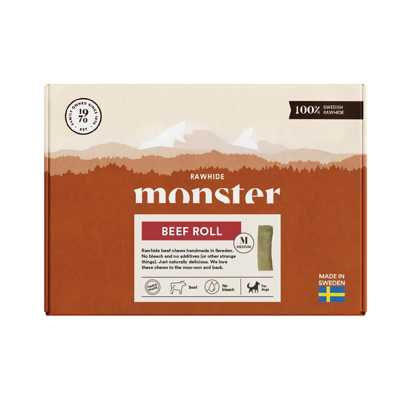 Monster Raw Beef Roll Medium Box 11 st - Professionell kvalitet