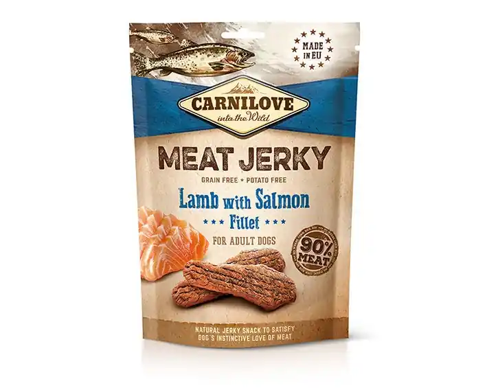Köp online | Carnilove Jerky Lamm & Lax 100 g