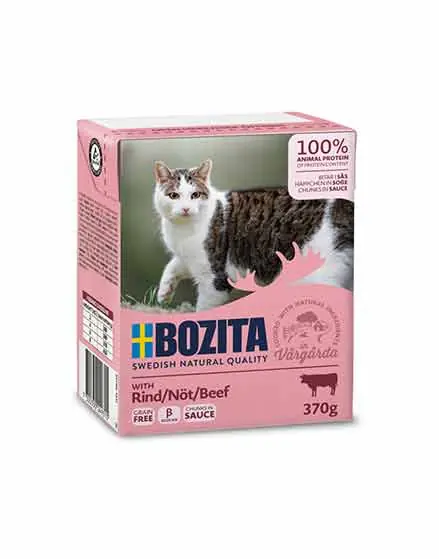 Bozita Katt Tetra Bitar i sås med Nöt 370 g | Extra rabatt